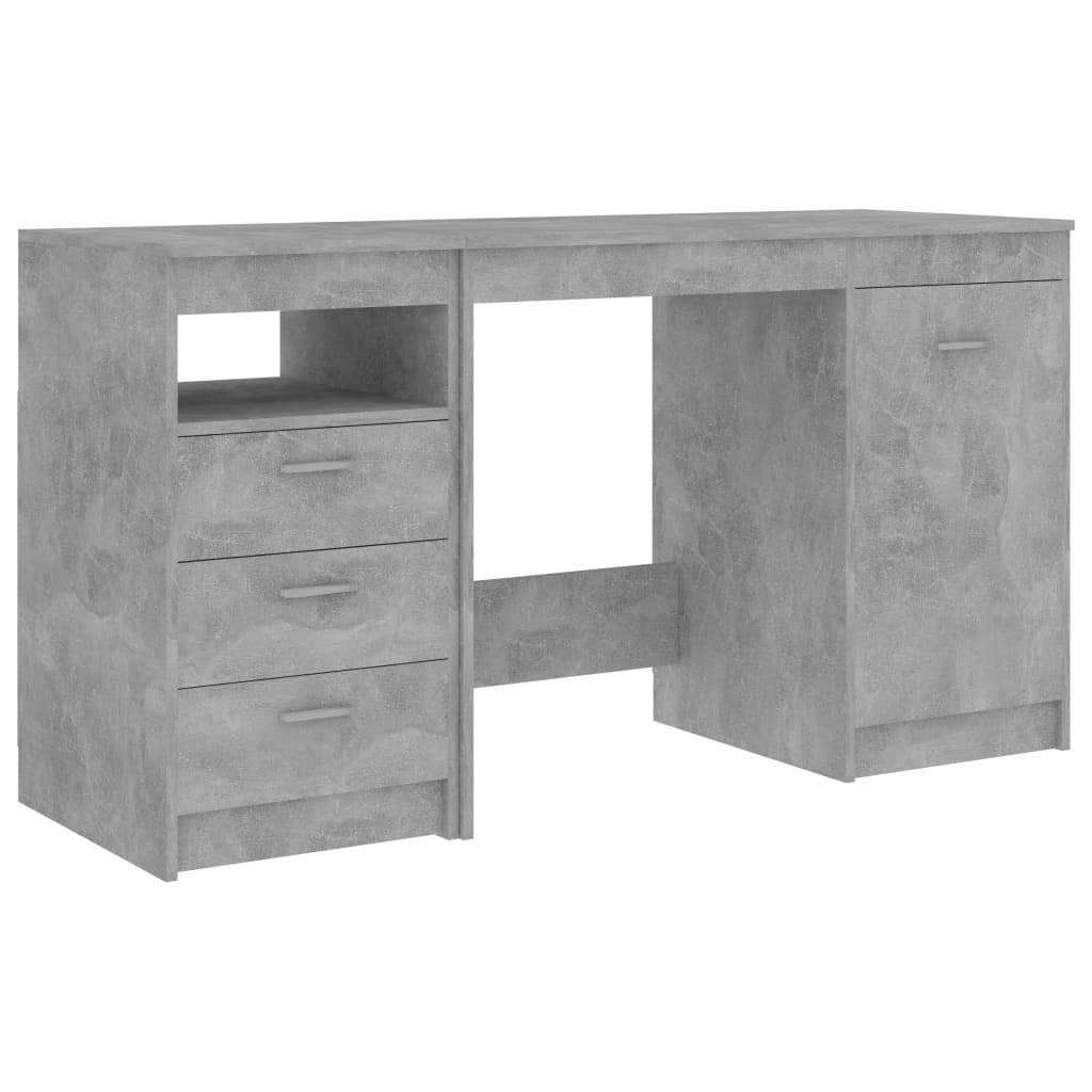Desk concrete gray 140x50x76 cm made of wood