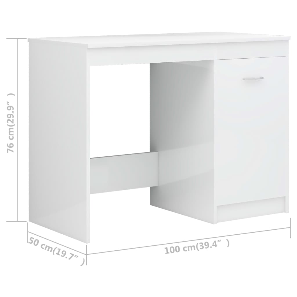 Schreibtisch Hochglanz-Weiß 140x50x76 cm Holzwerkstoff