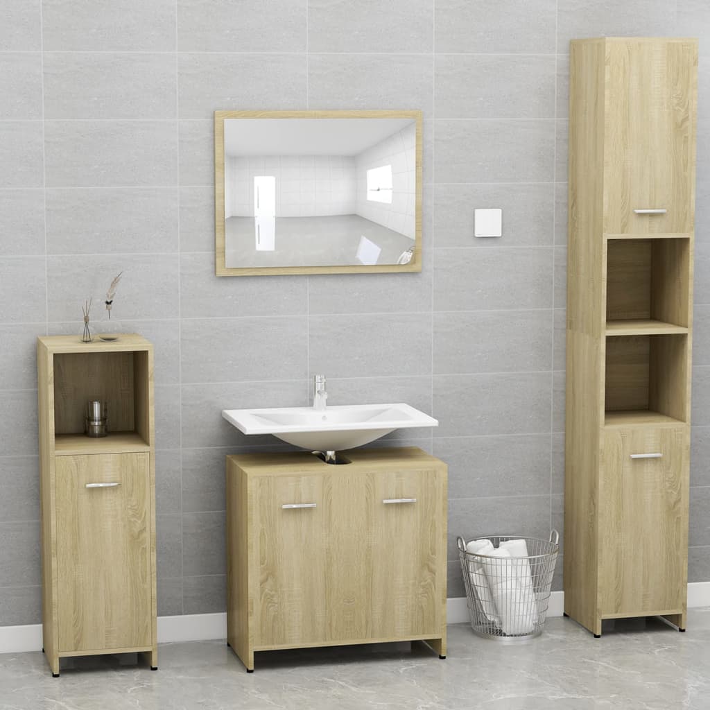 Bathroom cabinet Sonoma oak 60x33x61 cm wood material