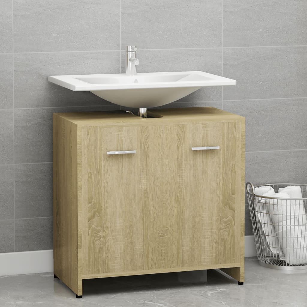 Bathroom cabinet Sonoma oak 60x33x61 cm wood material