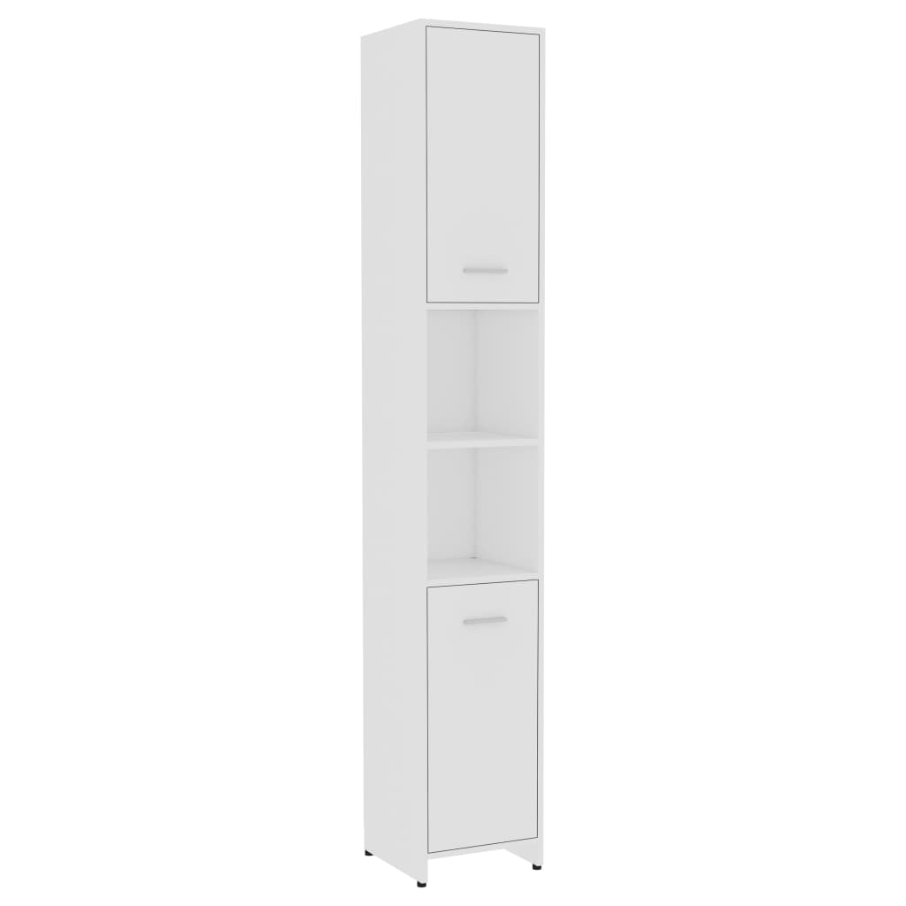 Bathroom cabinet white 30x30x183.5 cm made of wood