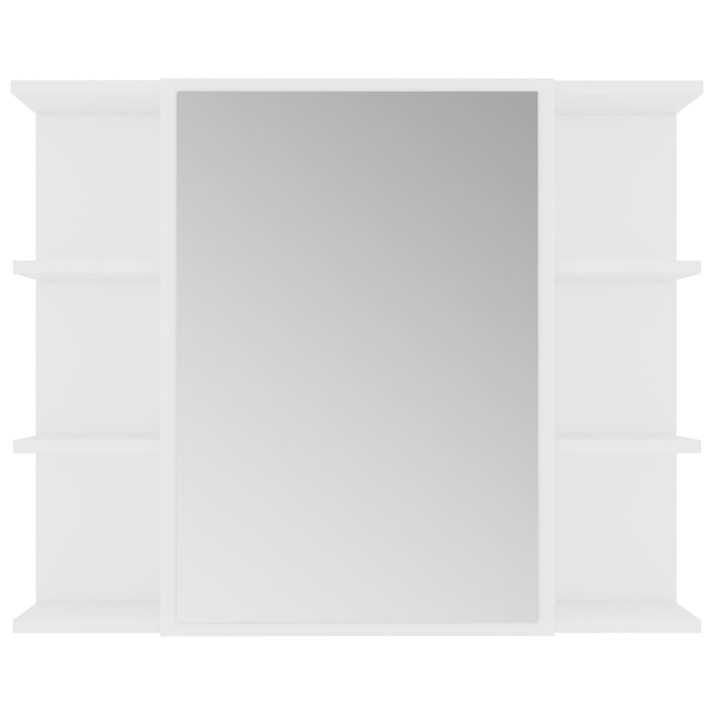 Bad-Spiegelschrank Weiß 80x20,5x64 cm Holzwerkstoff