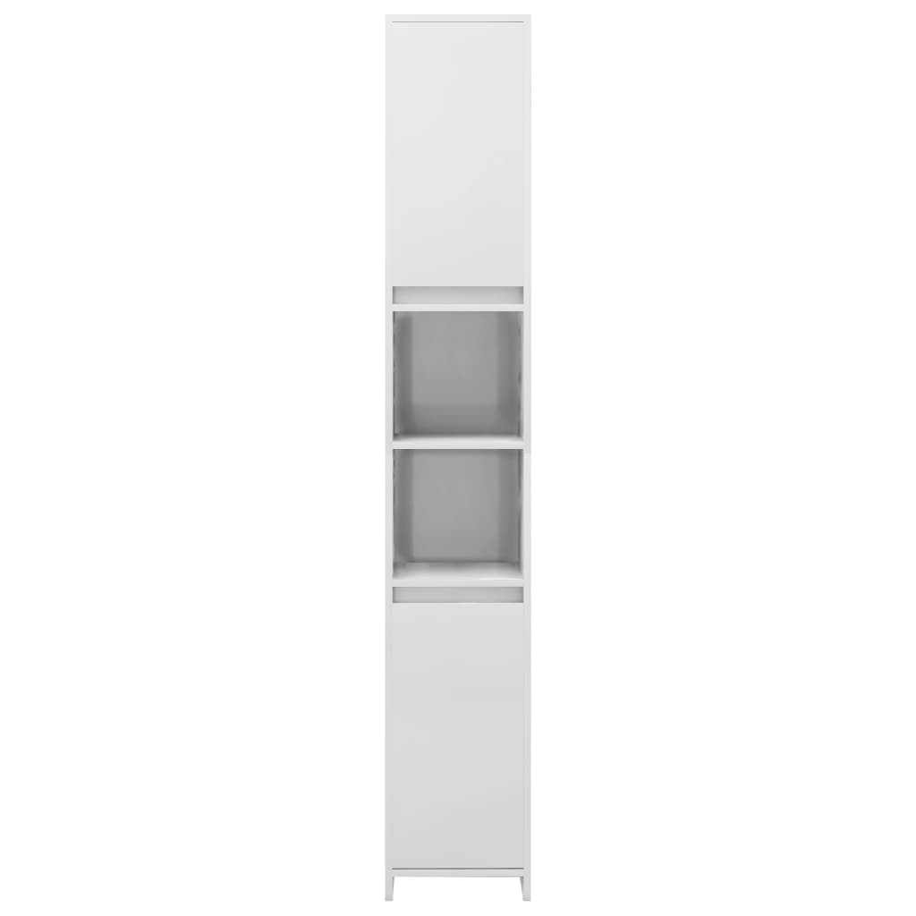 Badezimmerschrank Hochglanz-Weiß 30x30x183,5 cm Holzwerkstoff