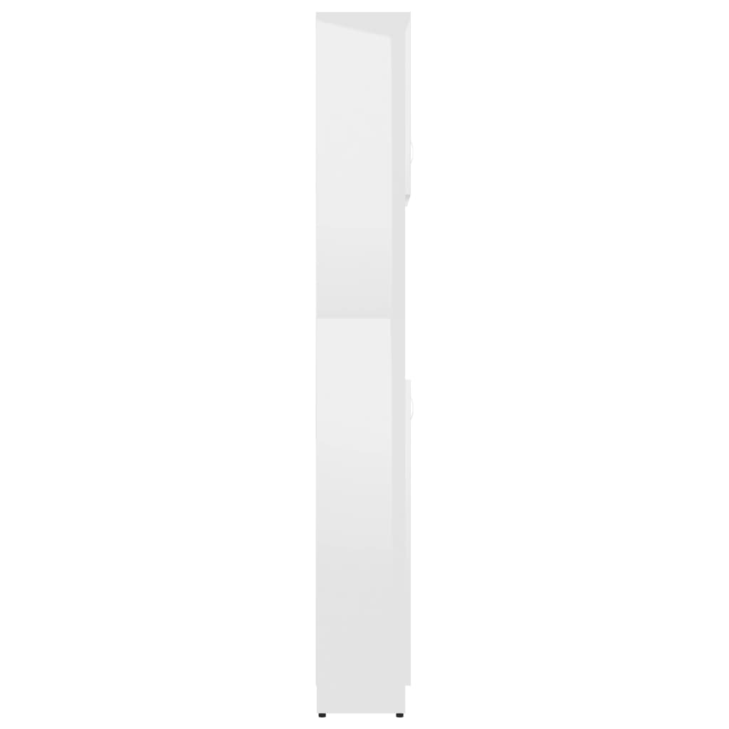 Badezimmerschrank Hochglanz-Weiß 32x25,5x190 cm Holzwerkstoff