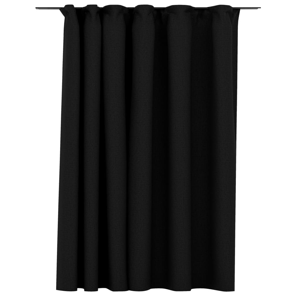 Blackout curtain with hooks linen look anthracite 290x245 cm