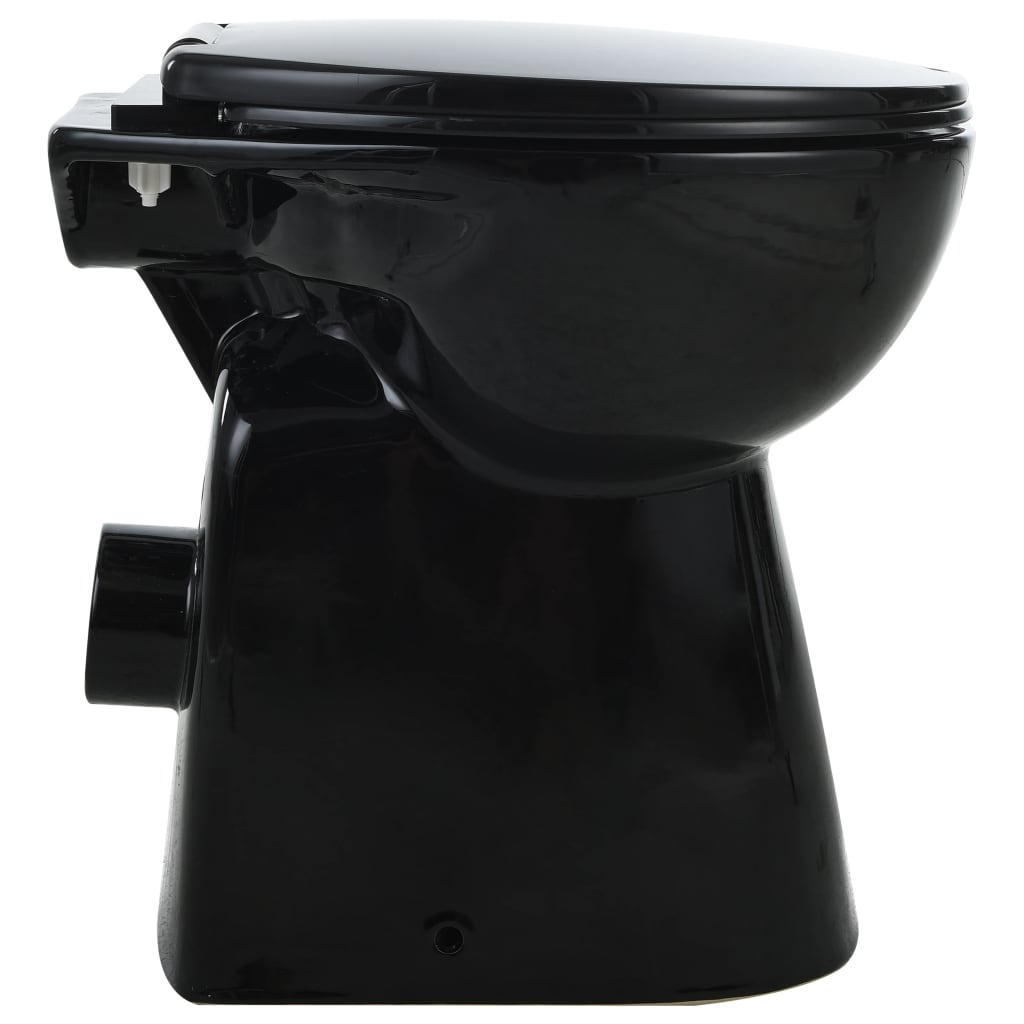 High Rimless Toilet Soft Close 7cm Higher Ceramic Black