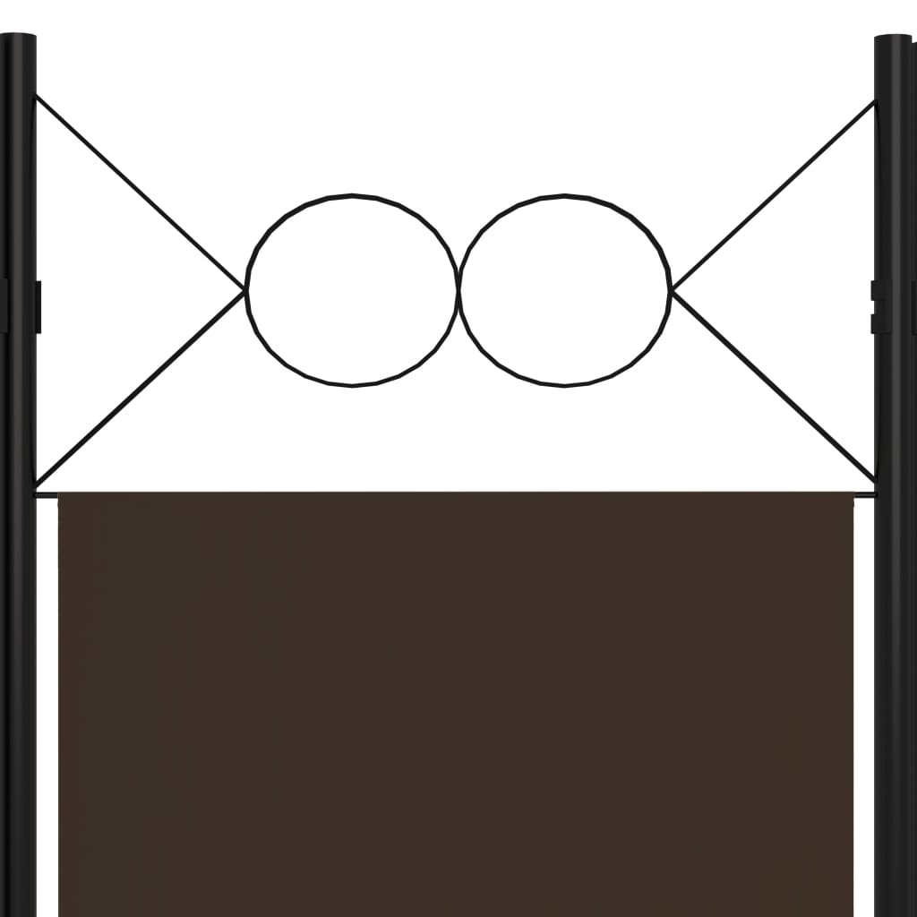 6-tlg. Raumteiler Braun 240 x 180 cm