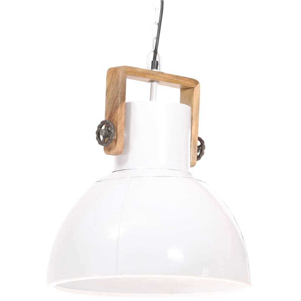 Industrial Style Hanging Lamp 25 W White Round 40 cm E27
