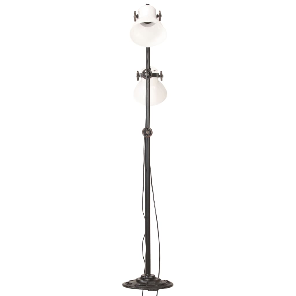 Floor lamp 2-bulb white E27 cast iron