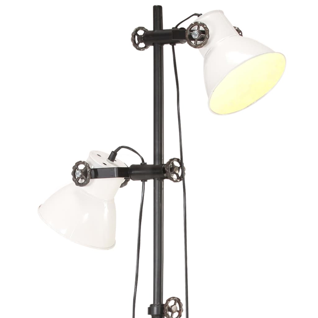 Floor lamp 2-bulb white E27 cast iron