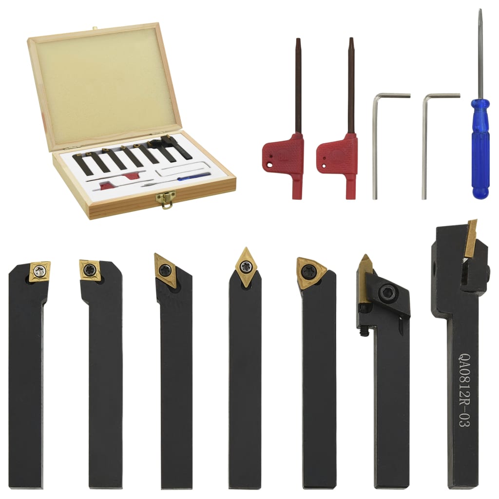 12 pcs. Turning tool set with indexable inserts 8x8 mm 70 mm
