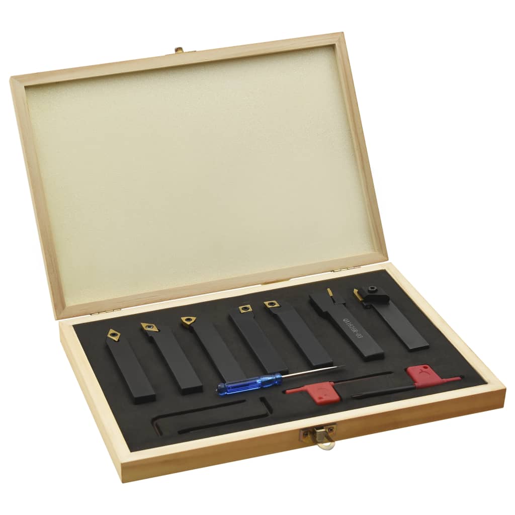 12 pcs. Turning tool set with indexable inserts 16x16 mm 100 mm