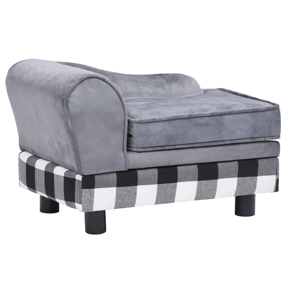 Dog sofa gray 57x34x36 cm plush