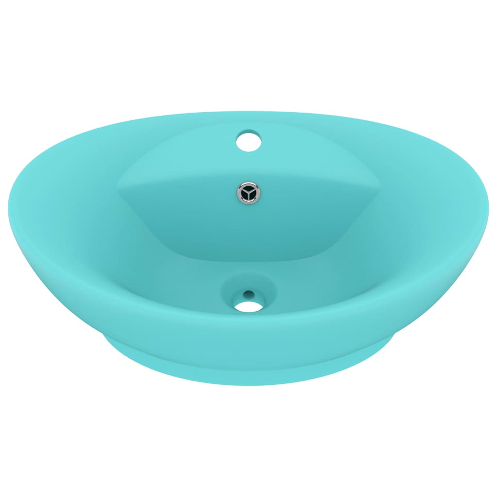Luxury washbasin overflow matt light green 58.5x39cm ceramic
