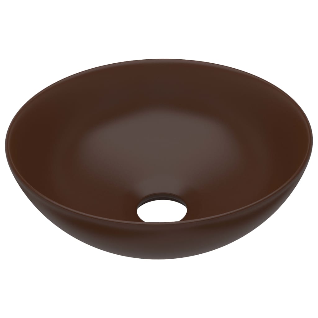 Wash basin ceramic dark brown round