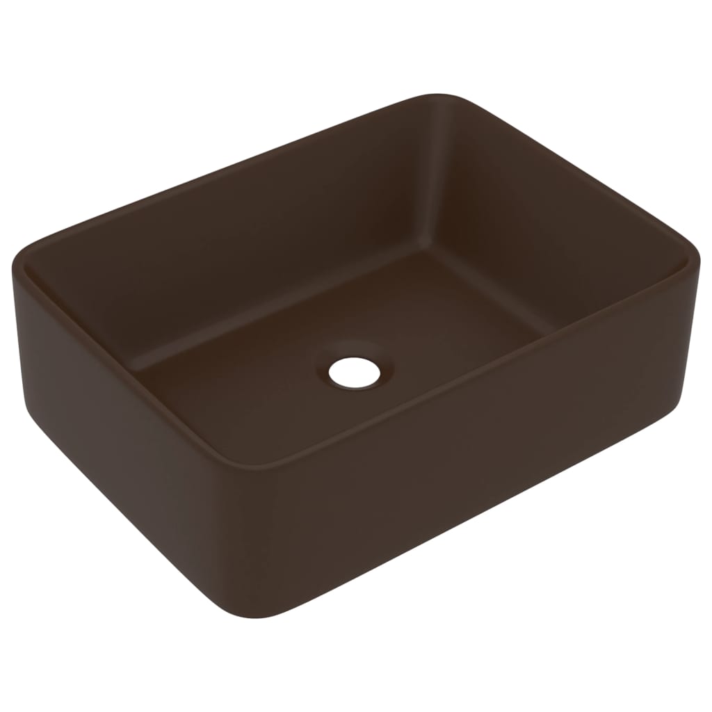 Luxury washbasin matt dark brown 41x30x12 cm ceramic