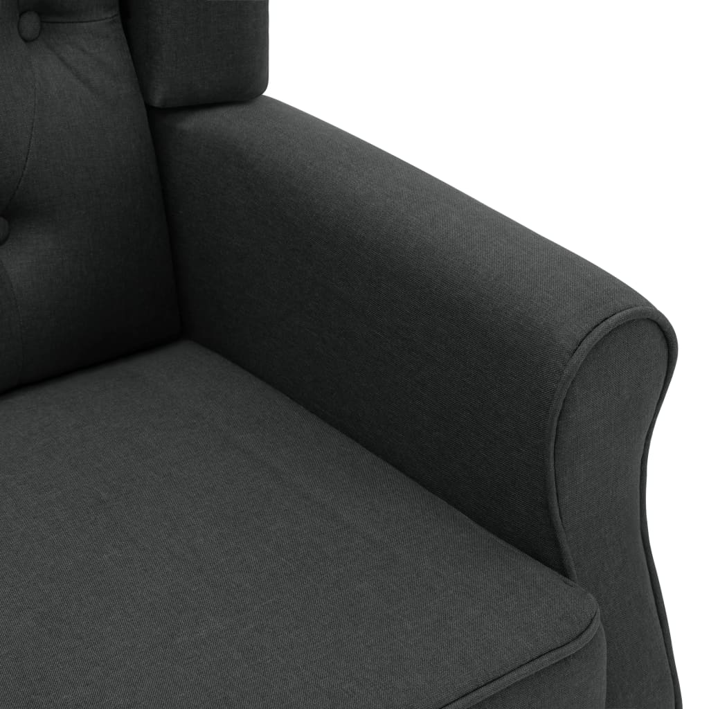 Massage chair with stool dark gray fabric