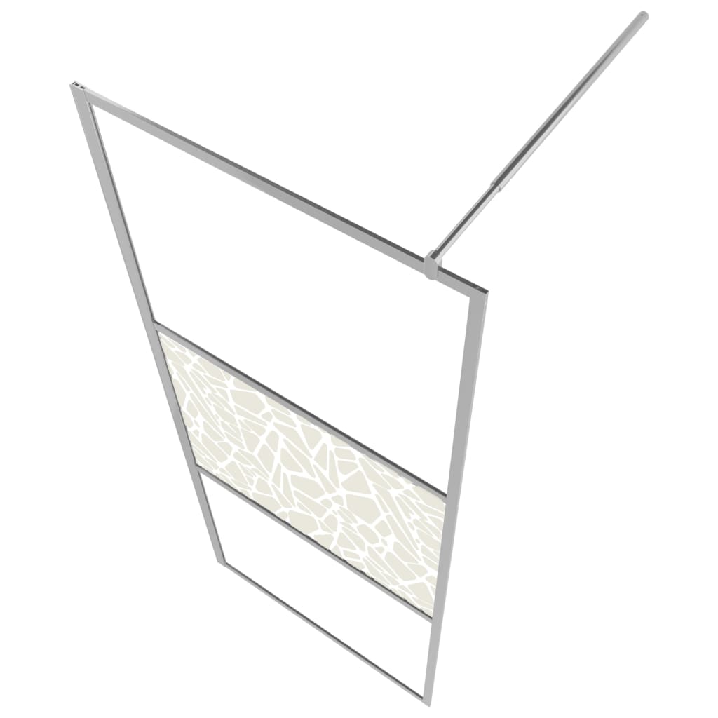 Shower screen for walk-in shower ESG glass stone design 80x195 cm