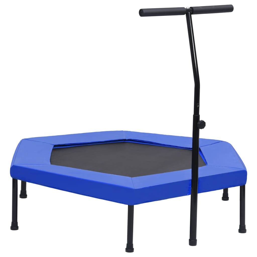 Fitness trampoline with handle safety pad hexagon 122 cm