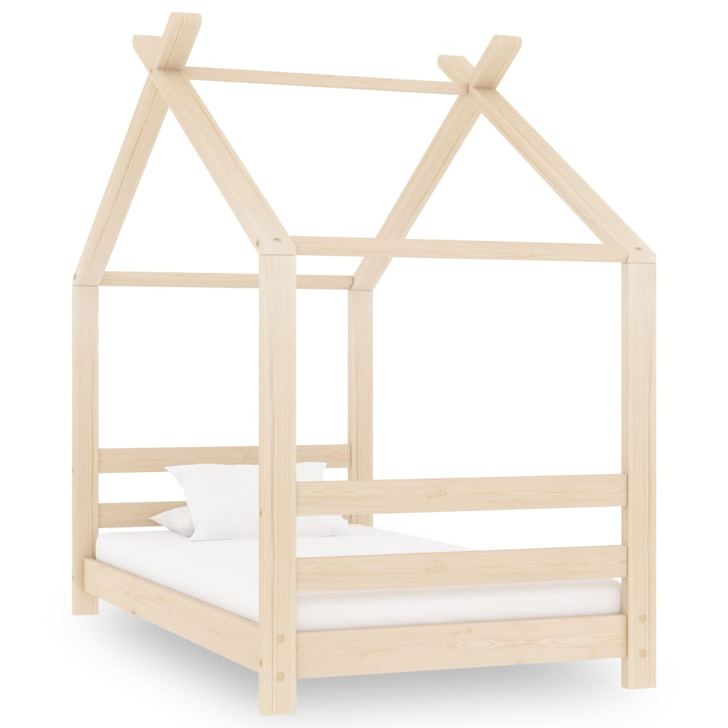 Children's bed frame solid pine wood 70x140 cm