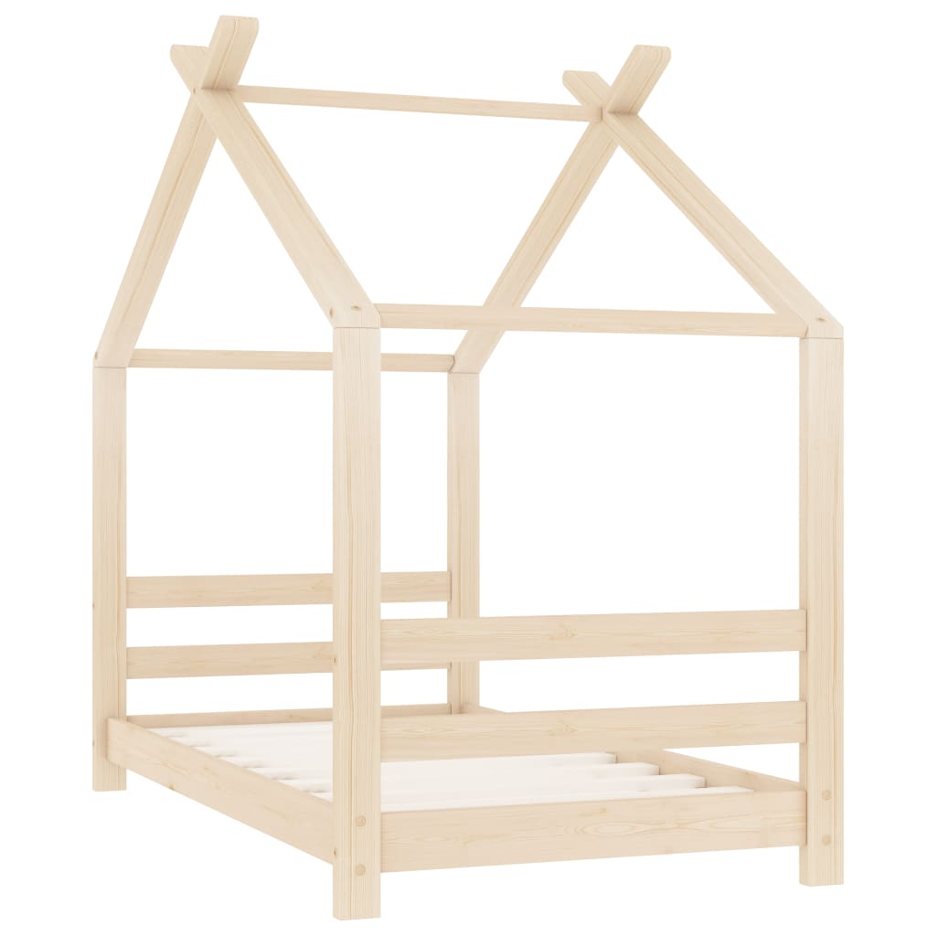 Children's bed frame solid pine wood 70x140 cm