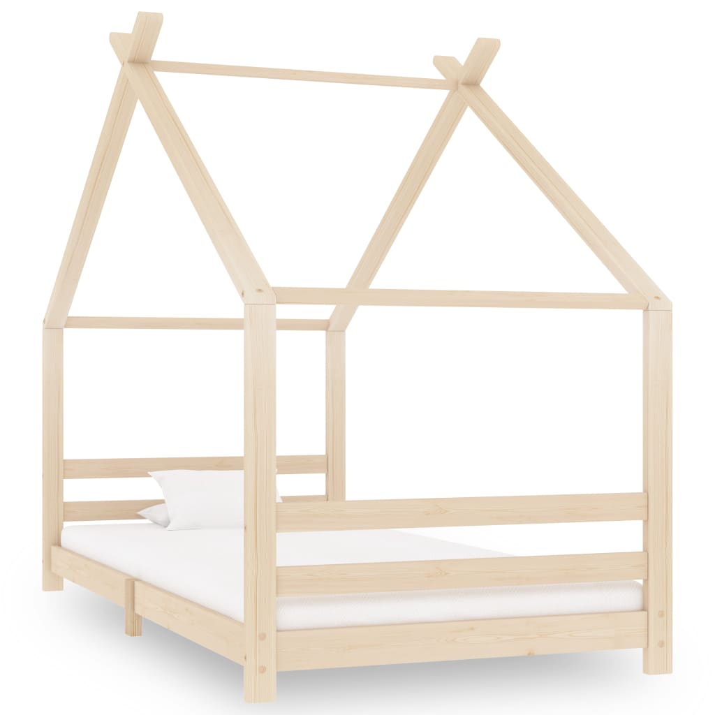 Children's bed frame solid pine wood 90x200 cm
