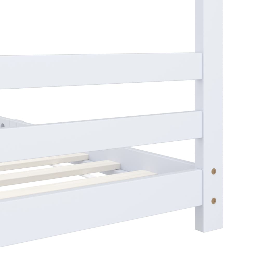 Children's bed frame white solid pine wood 90x200 cm