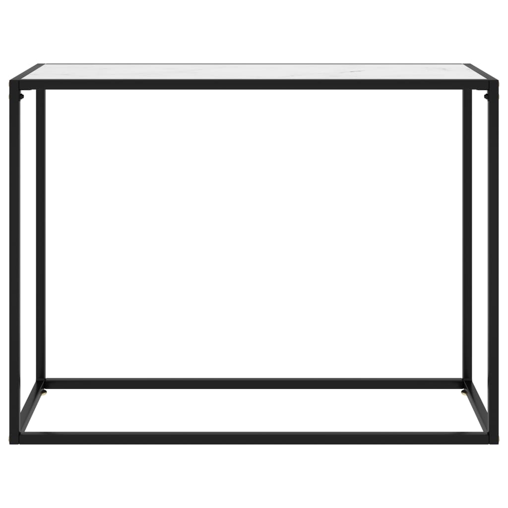 Console table white 100x35x75 cm tempered glass