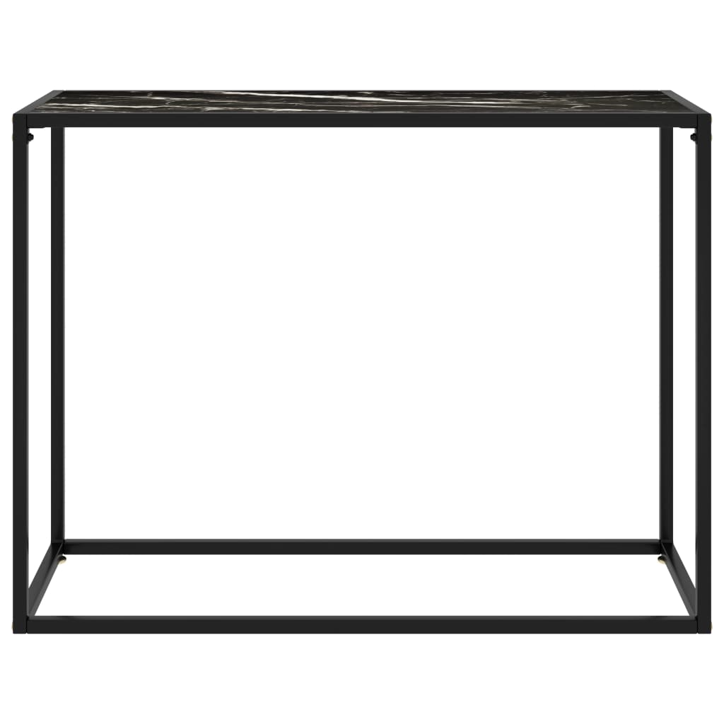 Console table black 100x35x75 cm tempered glass
