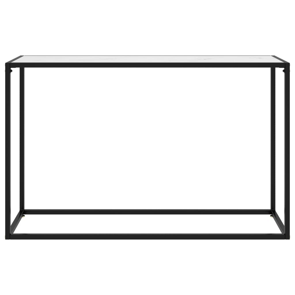 Console table white 120x35x75 cm tempered glass