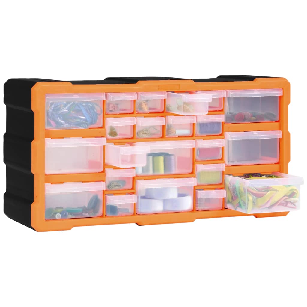 Multi-drawer organizer with 22 drawers 49x16x25.5 cm