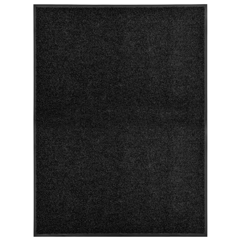 Doormat washable black 90x120 cm
