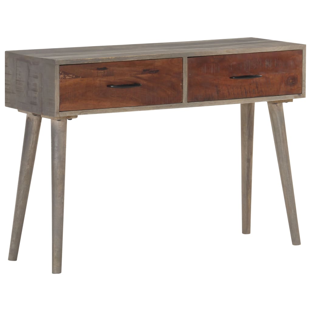 Console table gray 110x35x75 cm Rough solid mango wood