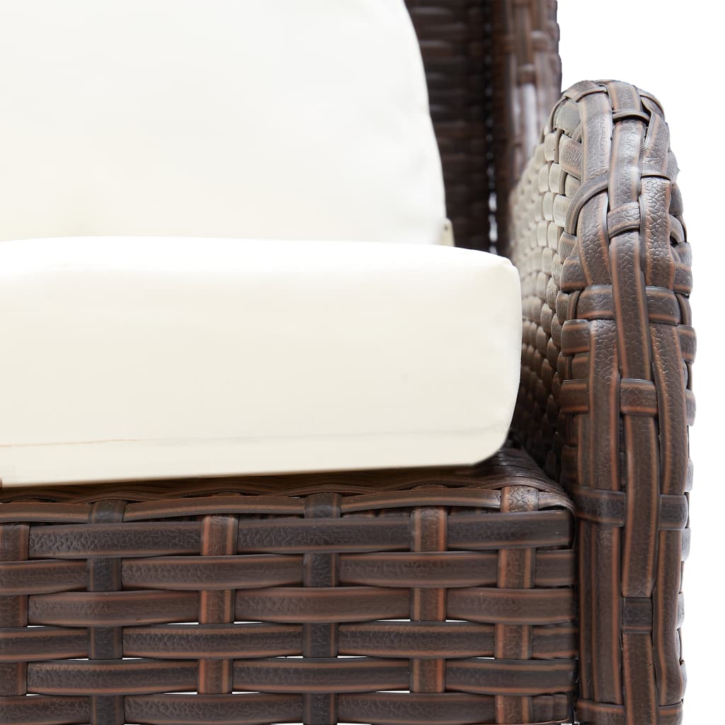 Garten-Ecksofa 2-tlg. Poly Rattan Braun