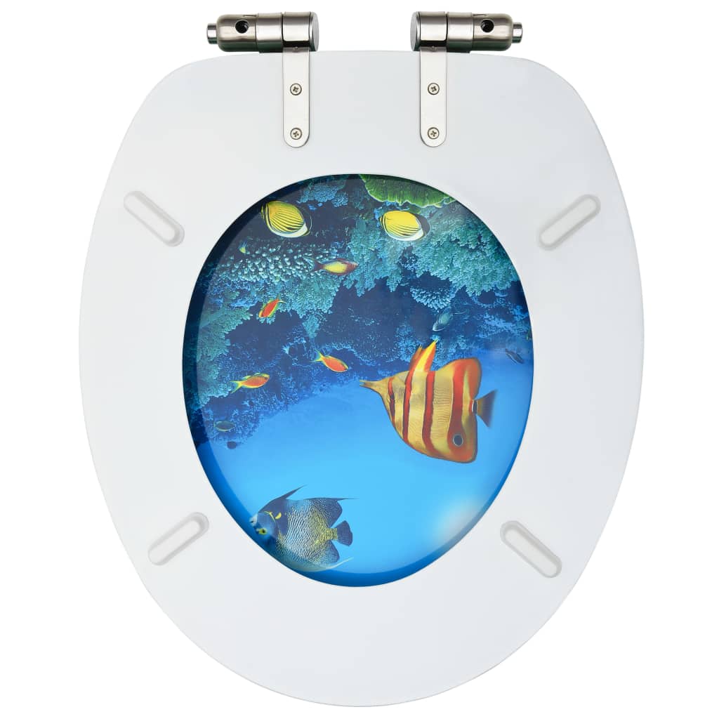 Toilet seats with soft close lid 2 pcs. MDF deep sea design