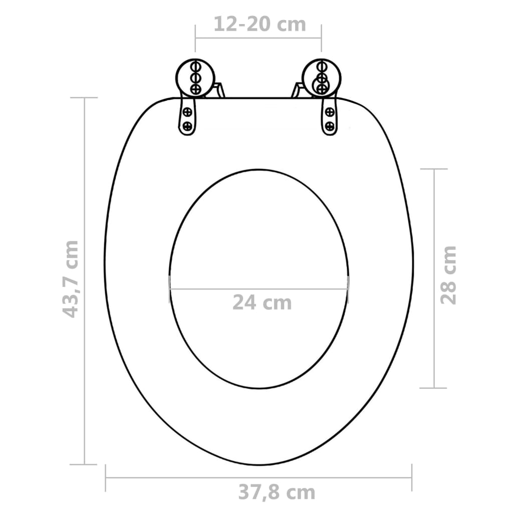 Toilet seats with soft close lids 2 pcs. MDF beach design