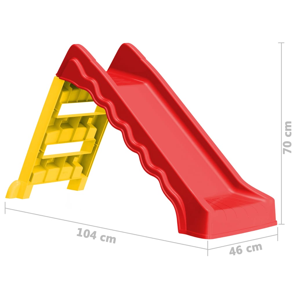 Foldable Slide for Children Indoor Outdoor Red and Yellow