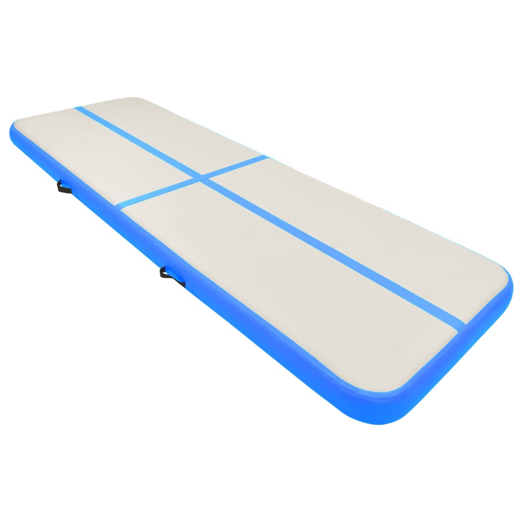 Inflatable gymnastics mat with pump 400x100x15 cm PVC blue