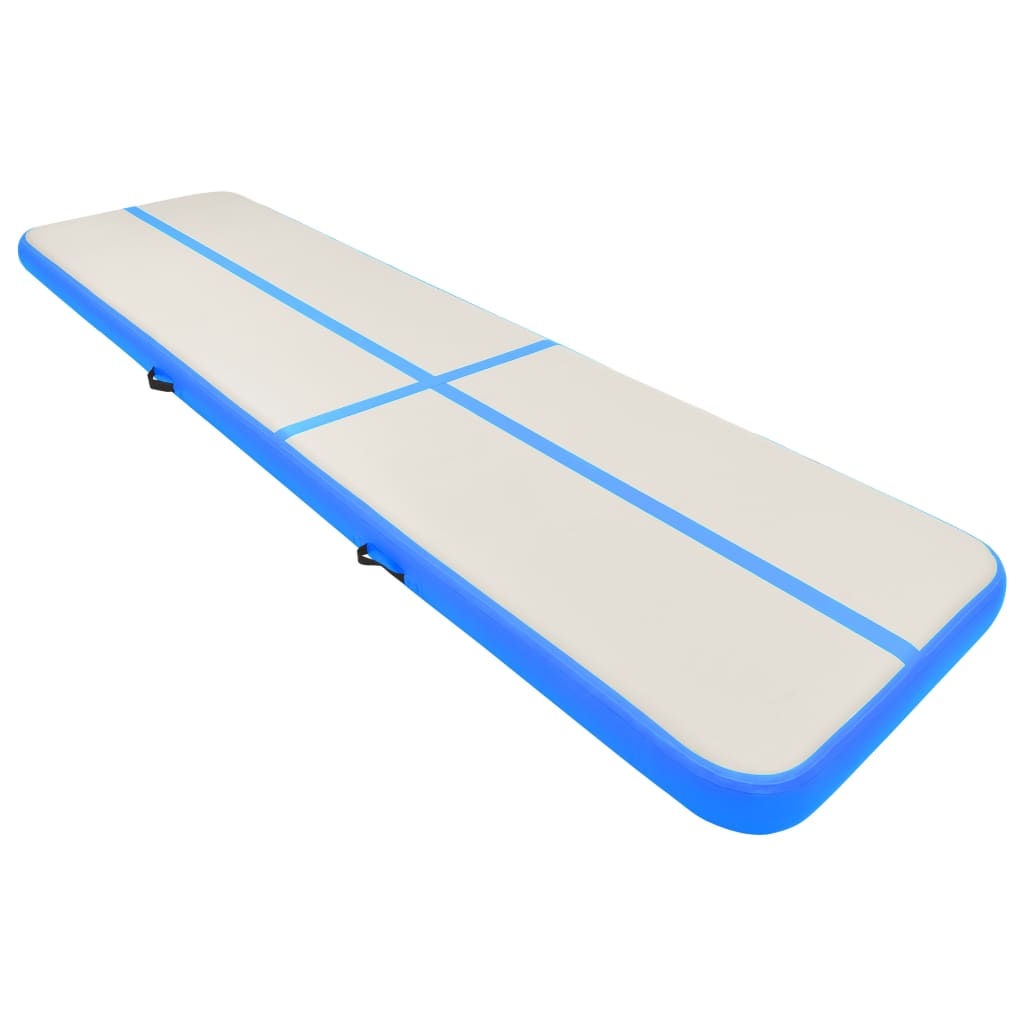 Inflatable gymnastics mat with pump 600x100x15 cm PVC blue