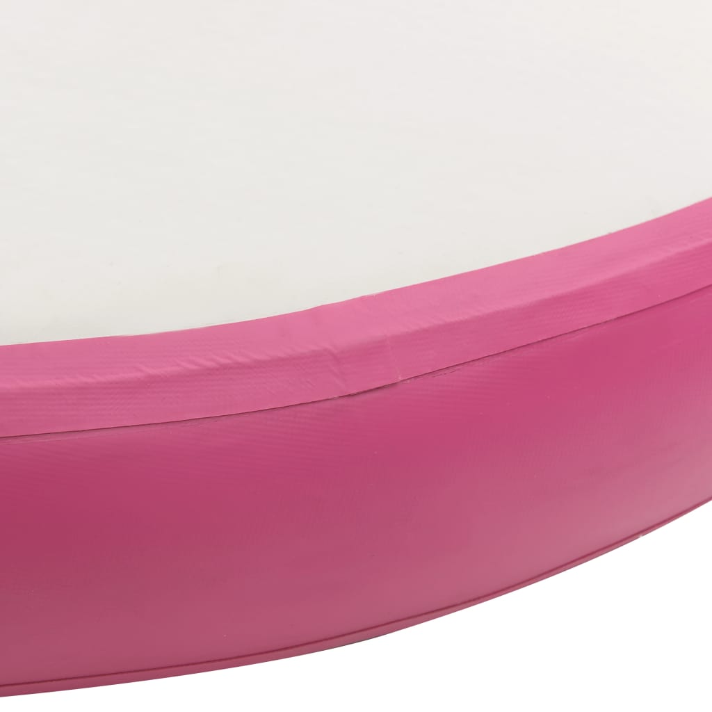 Inflatable gymnastics mat with pump 100x100x20 cm PVC pink