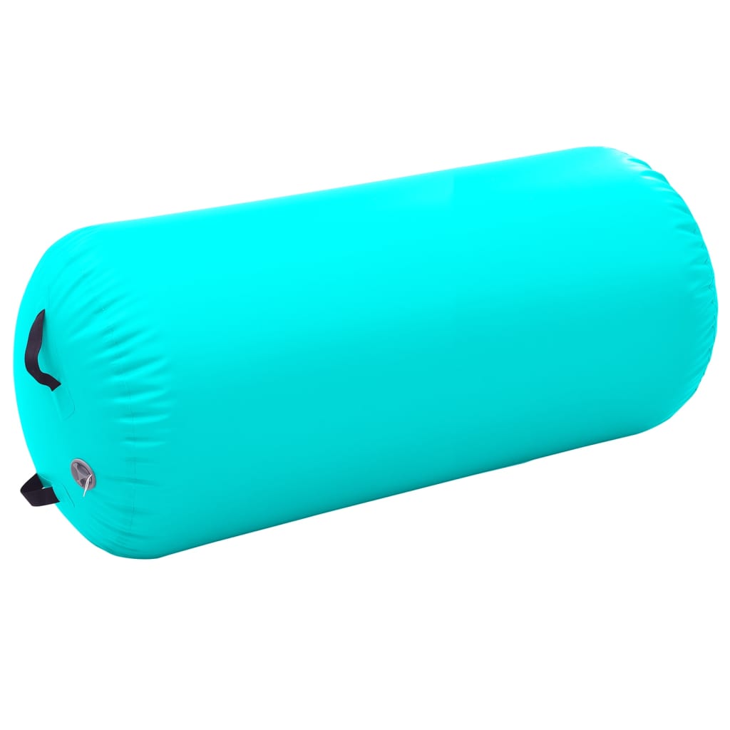 Inflatable gymnastics roll with pump 120x90 cm PVC green