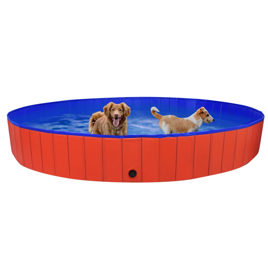 Dog pool foldable red 300x40 cm PVC