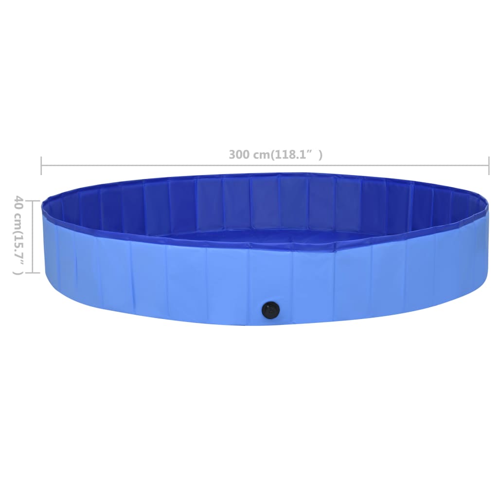 Dog pool foldable blue 300x40 cm PVC