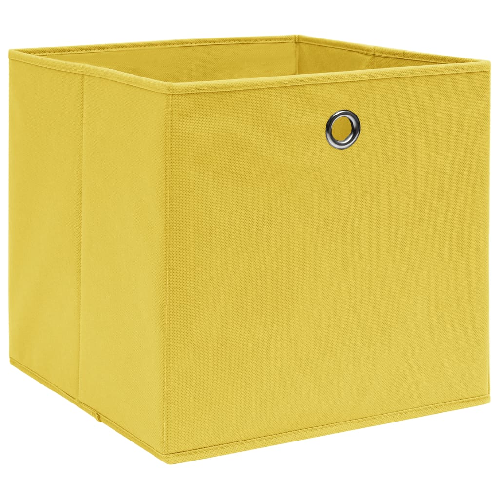 Storage boxes 10 pieces. Non-woven fabric 28x28x28 cm yellow