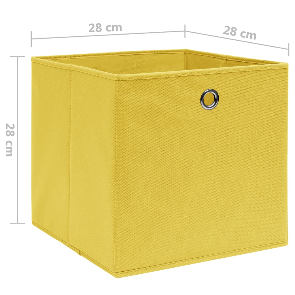 Storage boxes 10 pieces. Non-woven fabric 28x28x28 cm yellow