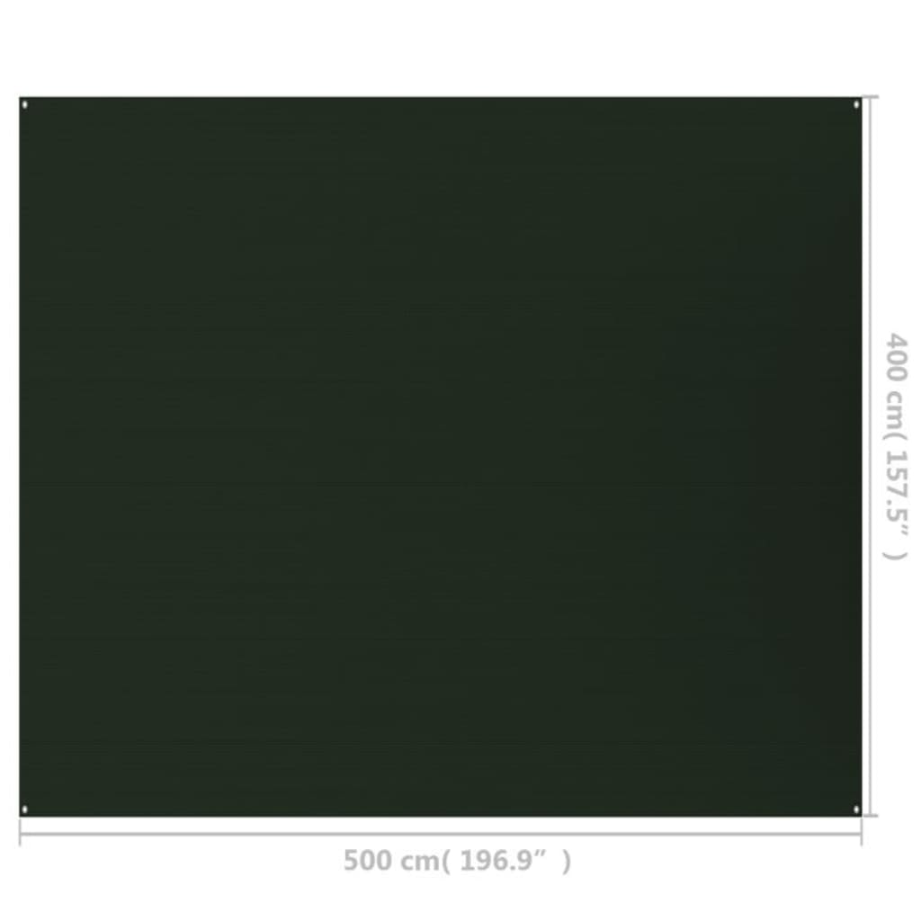 Zeltteppich 400x500 cm Dunkelgrün HDPE