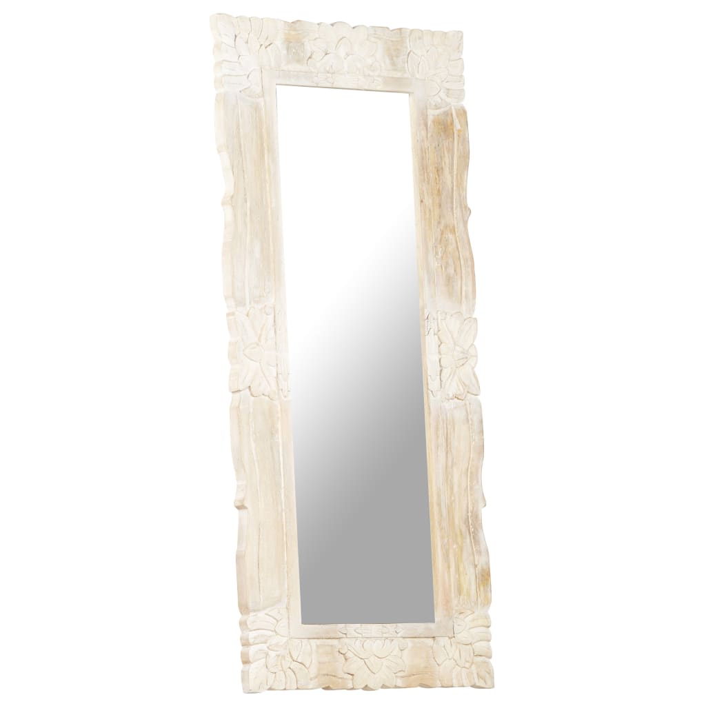 Mirror white 110x50 cm mango solid wood