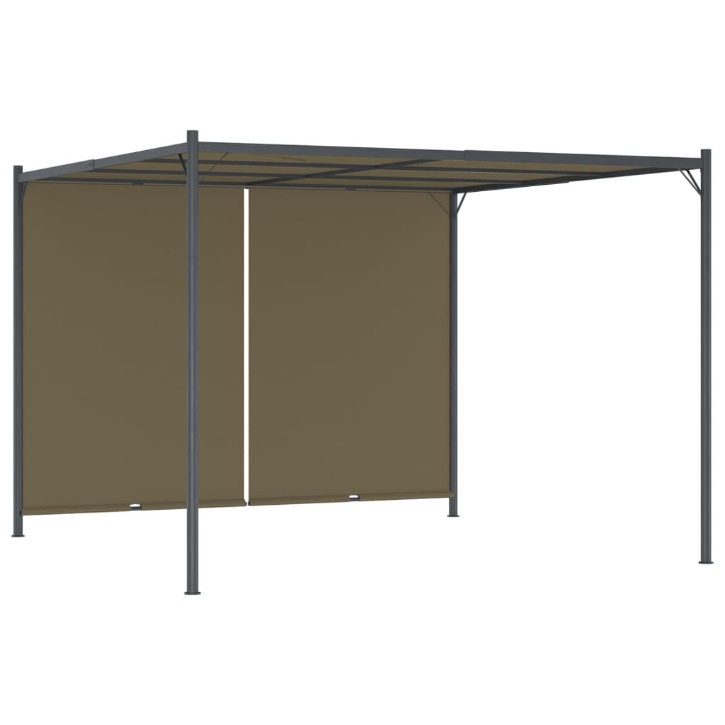 Garden pergola with extendable roof 3x3 m taupe 180 g/m²