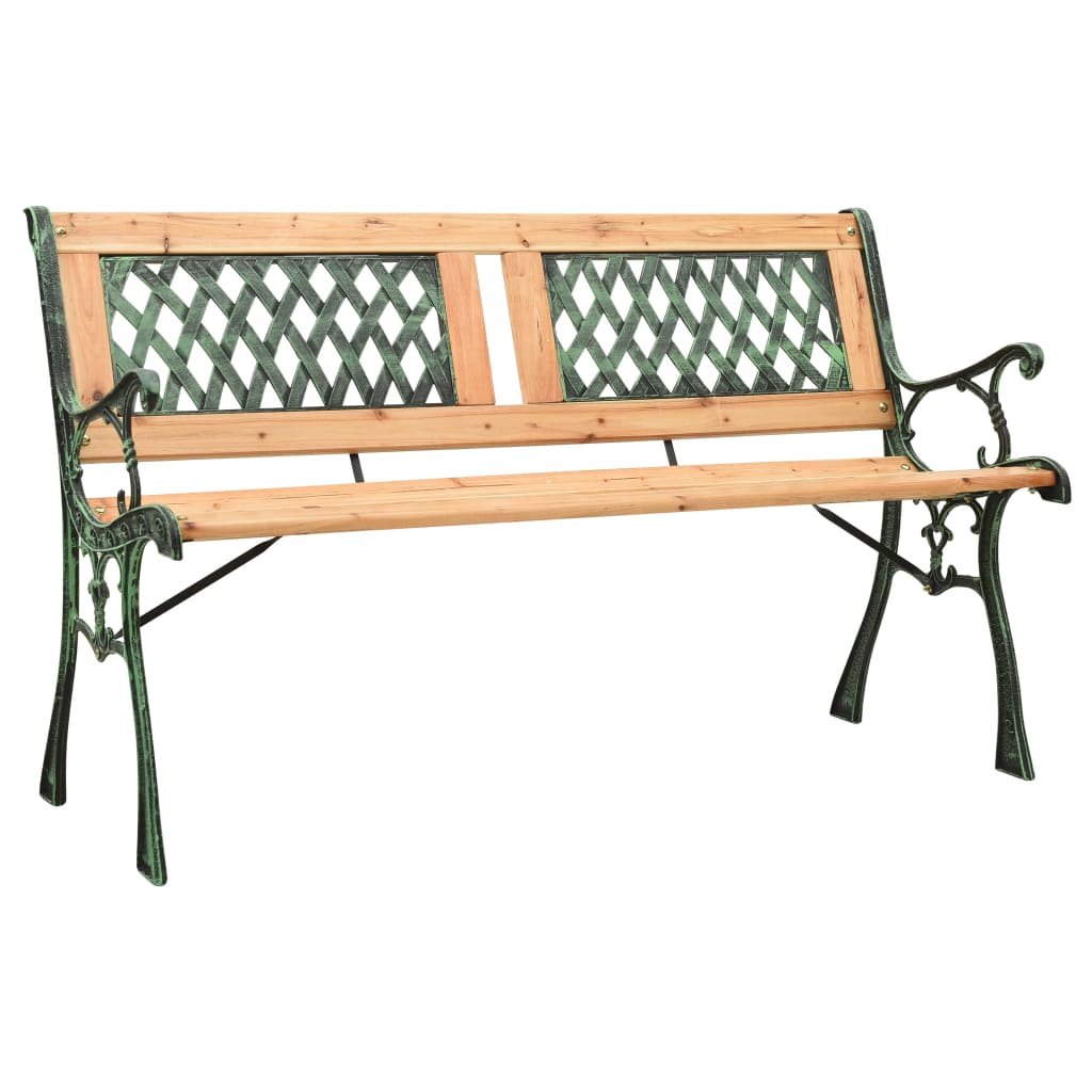 Garden bench 122 cm cast iron and solid fir wood