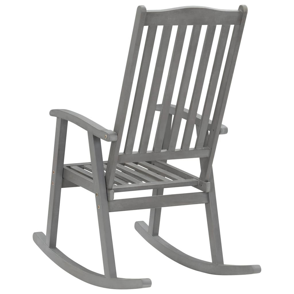 Rocking chair gray solid acacia wood